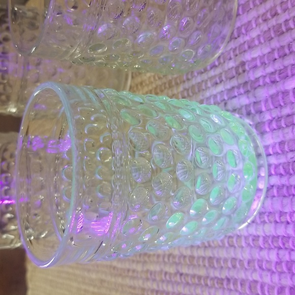 Source Unknown Other - Vintage Hobnail Uranium Vaseline Glass Tumblers Glasses Set Of 4